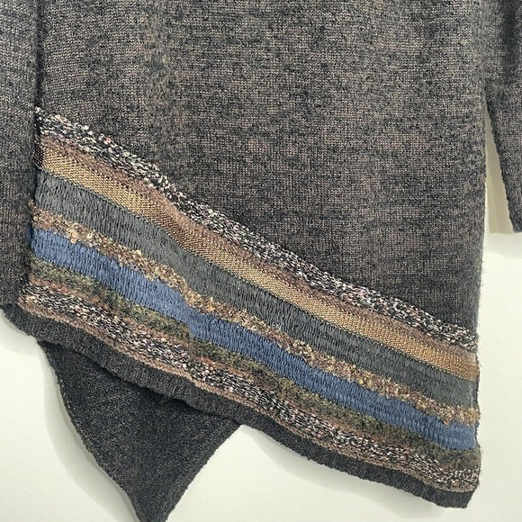 Soft Surroundings Raku Tunic Asymmetrical Hem Striped Lagenlook Medium 25188 - Picture 4 of 5